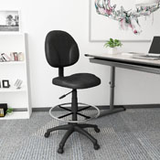 Boss Black Fabric Drafting Stools W/Footring, B1690-BK
